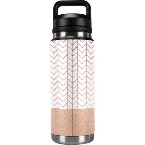 Rose Gold Herringbone YETI Rambler 26oz Bottle Skin