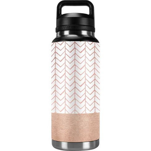 Rose Gold Herringbone YETI Rambler 36oz Bottle Skin