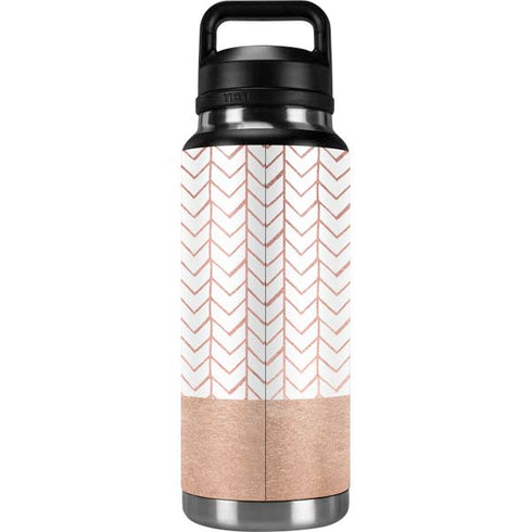 Rose Gold Herringbone YETI Rambler 36oz Bottle Skin
