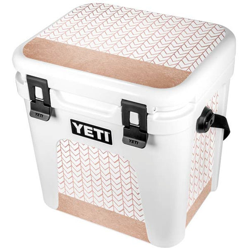 Rose Gold Herringbone YETI Roadie 24 Hard Cooler Skin