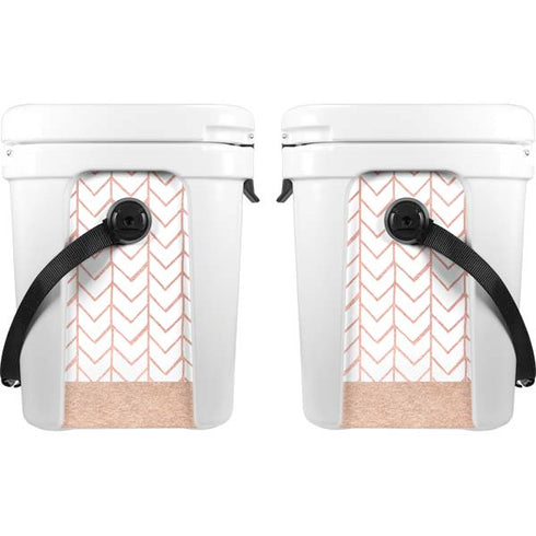 Rose Gold Herringbone YETI Roadie 24 Hard Cooler Skin