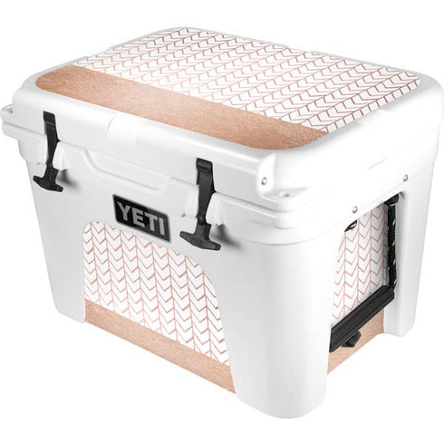 Rose Gold Herringbone YETI Tundra 35 Hard Cooler Skin