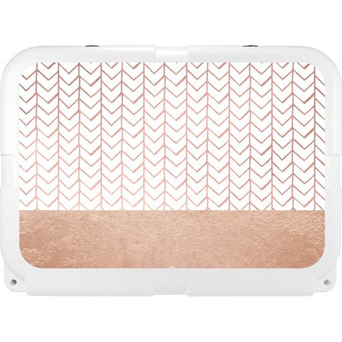 Rose Gold Herringbone YETI Tundra 35 Hard Cooler Skin