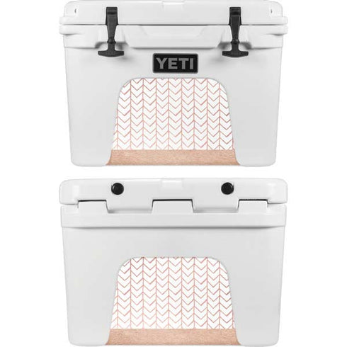 Rose Gold Herringbone YETI Tundra 35 Hard Cooler Skin