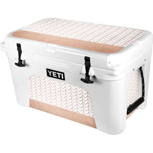 Rose Gold Herringbone YETI Tundra 45 Hard Cooler Skin