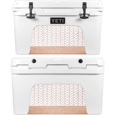 Rose Gold Herringbone YETI Tundra 45 Hard Cooler Skin
