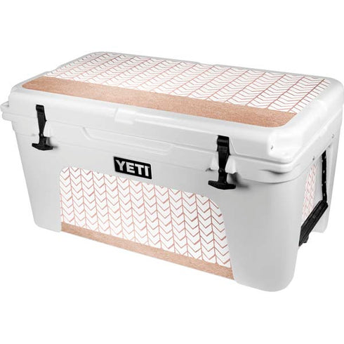 Rose Gold Herringbone YETI Tundra 65 Hard Cooler Skin