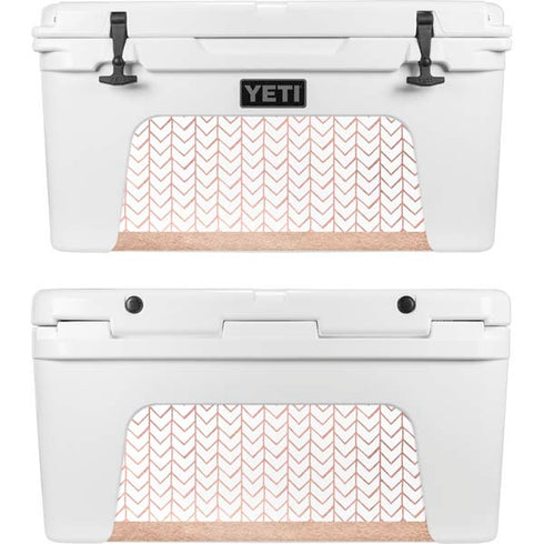 Rose Gold Herringbone YETI Tundra 65 Hard Cooler Skin