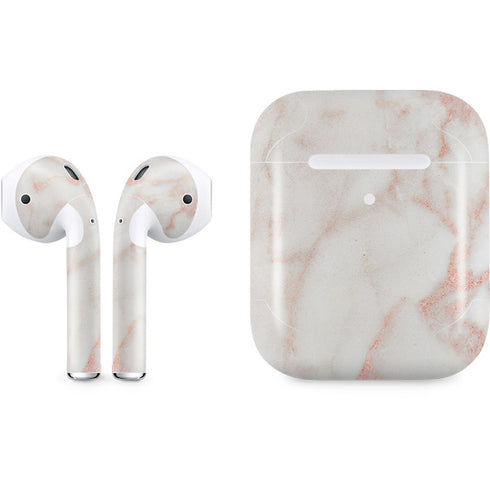 Rose Gold Marble Apple AirPods 2 Skin