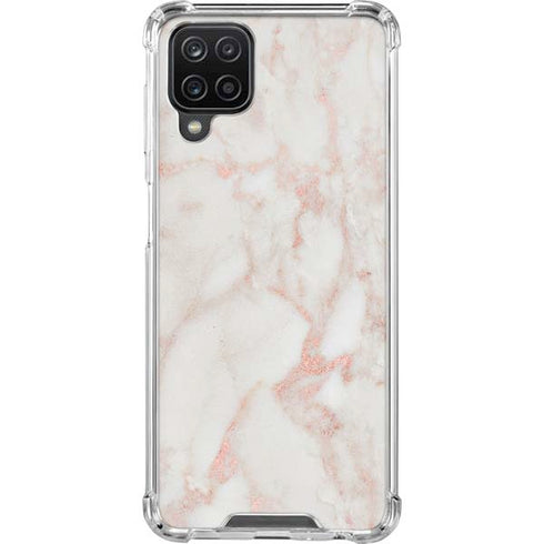 Rose Gold Marble Galaxy A12 Clear Case