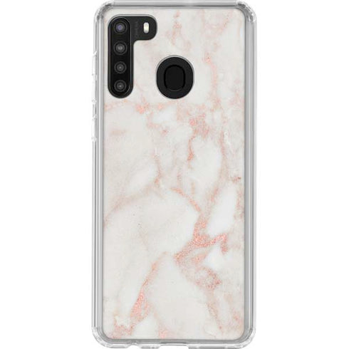 Rose Gold Marble Galaxy A21 Clear Case