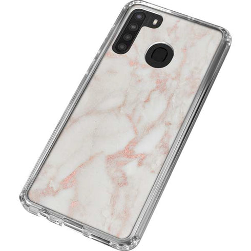 Rose Gold Marble Galaxy A21 Clear Case