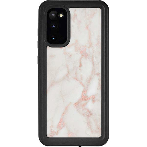 Rose Gold Marble Galaxy S20 Waterproof Case