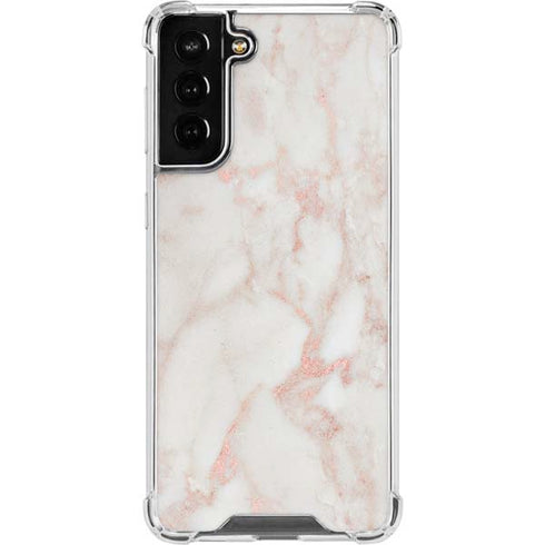 Rose Gold Marble Galaxy S21 FE Clear Case