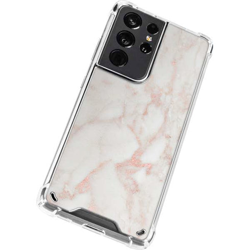 Rose Gold Marble Galaxy S21 Ultra 5G Clear Case