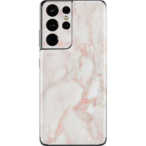 Rose Gold Marble Galaxy S21 Ultra 5G Skin