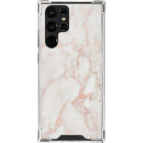 Rose Gold Marble Galaxy S22 Ultra Clear Case