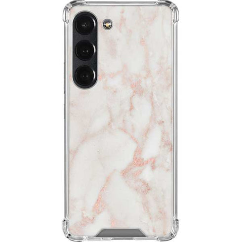 Rose Gold Marble Galaxy S23 Clear Case