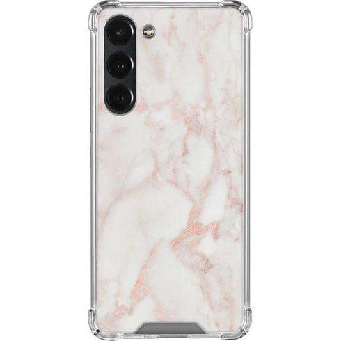 Rose Gold Marble Galaxy S23 Plus Clear Case