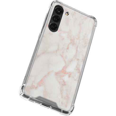 Rose Gold Marble Galaxy S23 Plus Clear Case