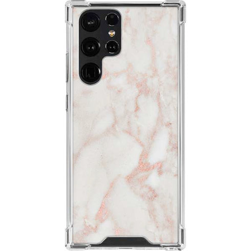 Rose Gold Marble Galaxy S24 Ultra Clear Case