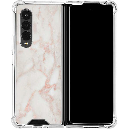 Rose Gold Marble Galaxy Z Fold4 5G Clear Case