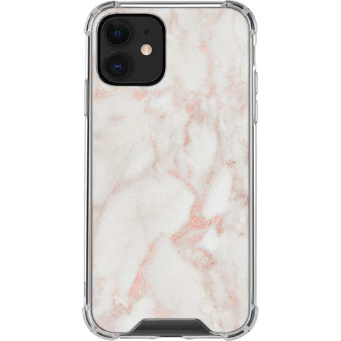 Rose Gold Marble iPhone 12 Clear Case
