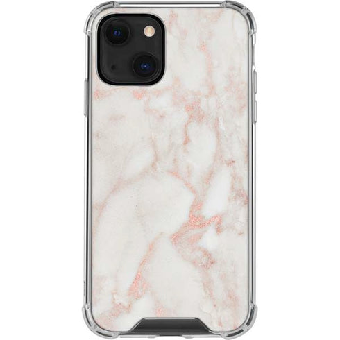 Rose Gold Marble iPhone 14 Clear Case