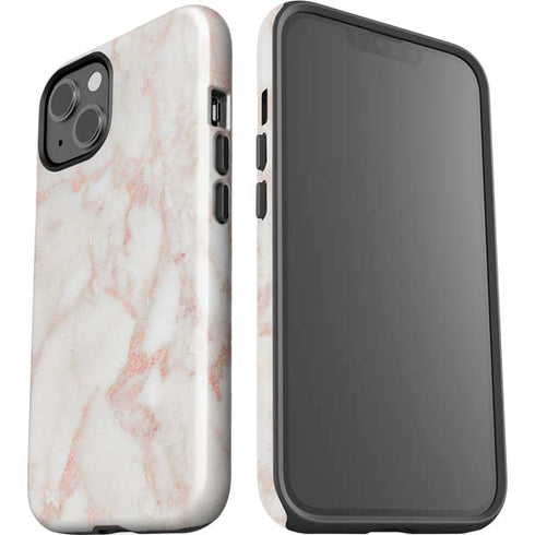 Rose Gold Marble iPhone 15 Plus Impact Case