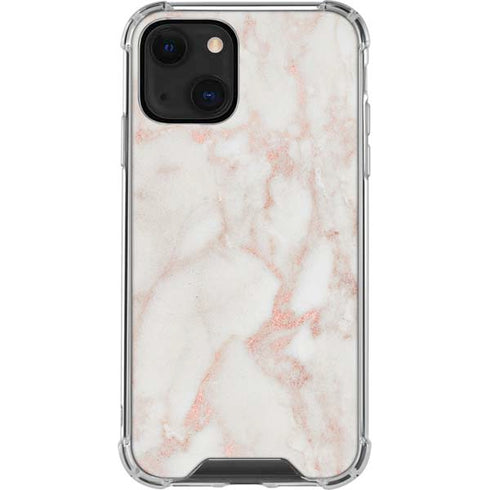 Rose Gold Marble iPhone 14 Plus Clear Case