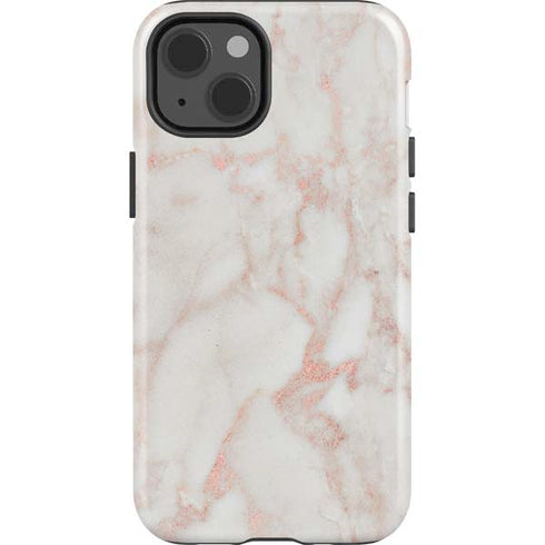 Rose Gold Marble iPhone 14 Impact Case
