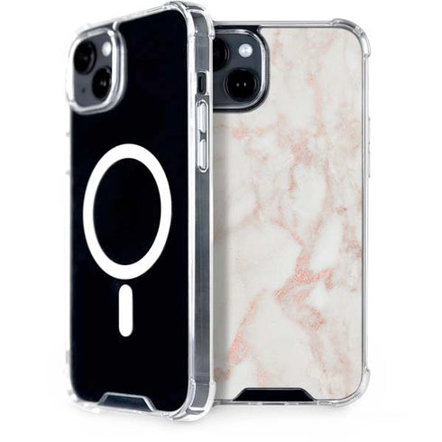 Rose Gold Marble iPhone 15 Plus MagSafe Case