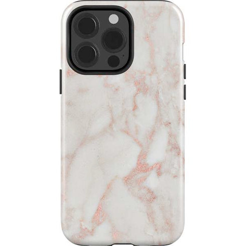 Rose Gold Marble iPhone 15 Pro Impact Case