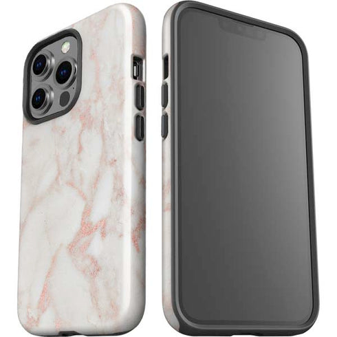 Rose Gold Marble iPhone 15 Pro Impact Case