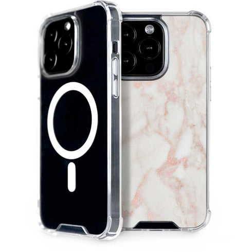 Rose Gold Marble iPhone 14 Pro MagSafe Case