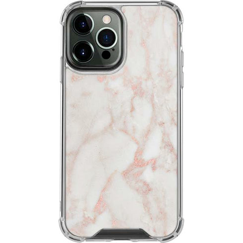 Rose Gold Marble iPhone 15 Pro Max Clear Case