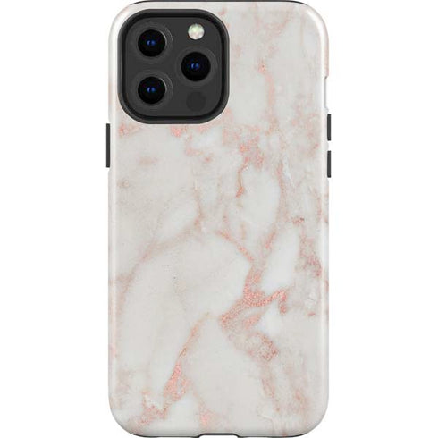 Rose Gold Marble iPhone 14 Pro Max Impact Case