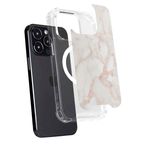Rose Gold Marble iPhone 14 Pro Max MagSafe Case
