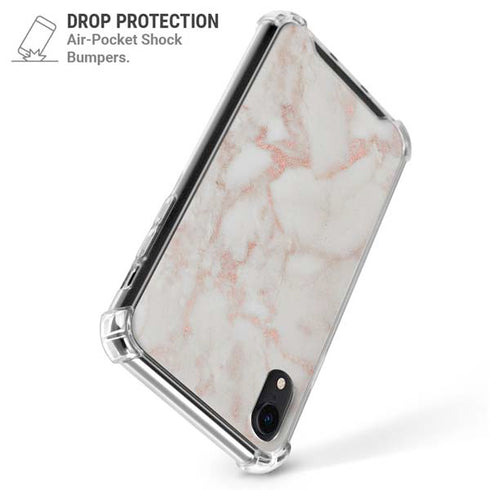 Rose Gold Marble iPhone XR Clear Case