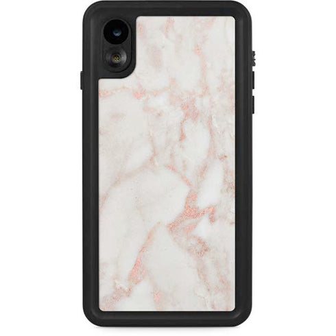 Rose Gold Marble iPhone XR Waterproof Case