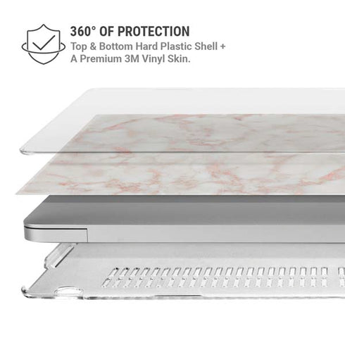 Rose Gold Marble MacBook Air 15in (2023-2025) Case plus Skin