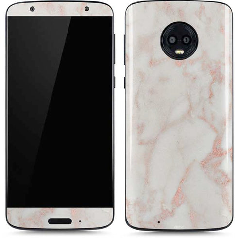 Rose Gold Marble Moto G6 Skin