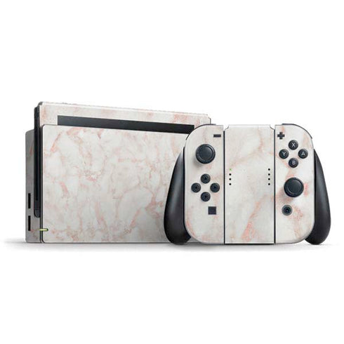 Rose Gold Marble Nintendo Switch Bundle Skin