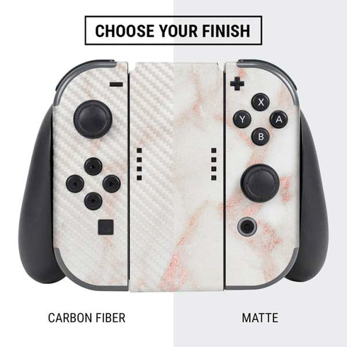 Rose Gold Marble Nintendo Switch Bundle Skin