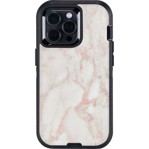 Rose Gold Marble Otterbox Defender iPhone Skin