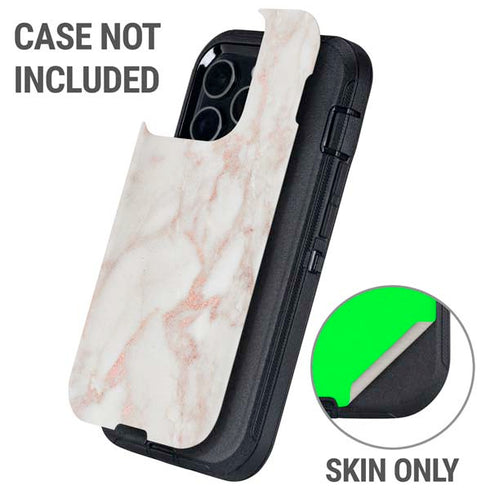 Rose Gold Marble Otterbox Defender iPhone Skin