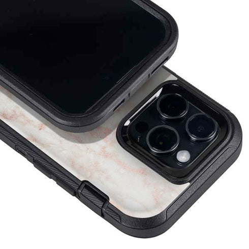 Rose Gold Marble Otterbox Defender iPhone Skin