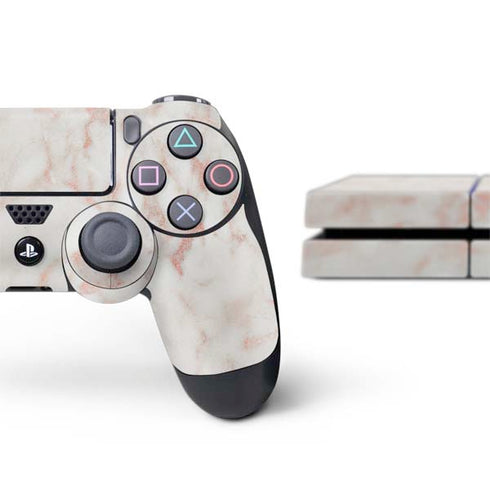 Rose Gold Marble PS4 Console and Controller Bundle Skin