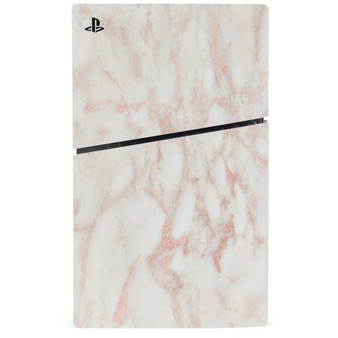 Rose Gold Marble PS5 Slim Disk Bundle Skin