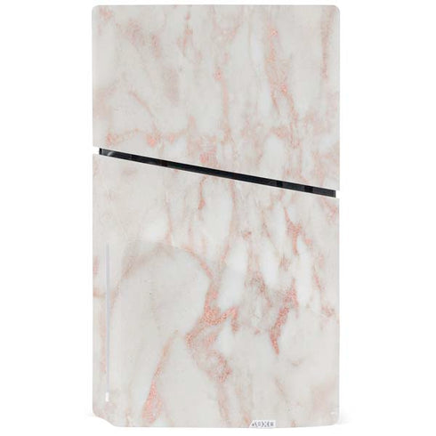 Rose Gold Marble PS5 Slim Disk Console Skin